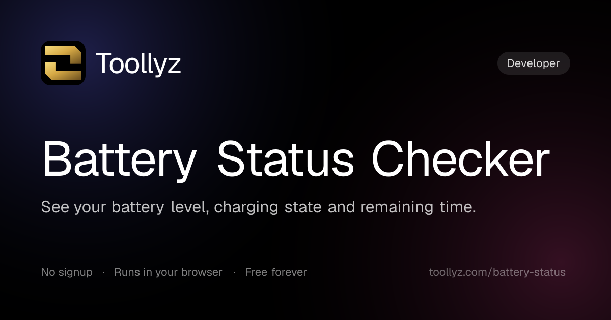 Battery Status Checker — Level, Charging & Time Remaining