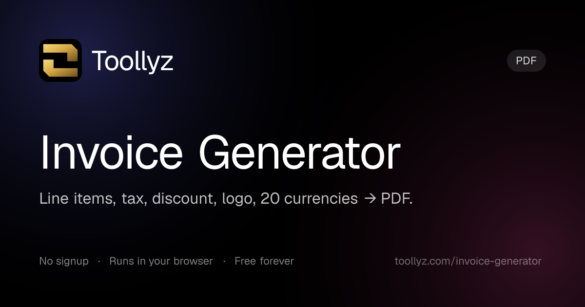 Invoice Generator — Free PDF Invoices With Logo, Tax